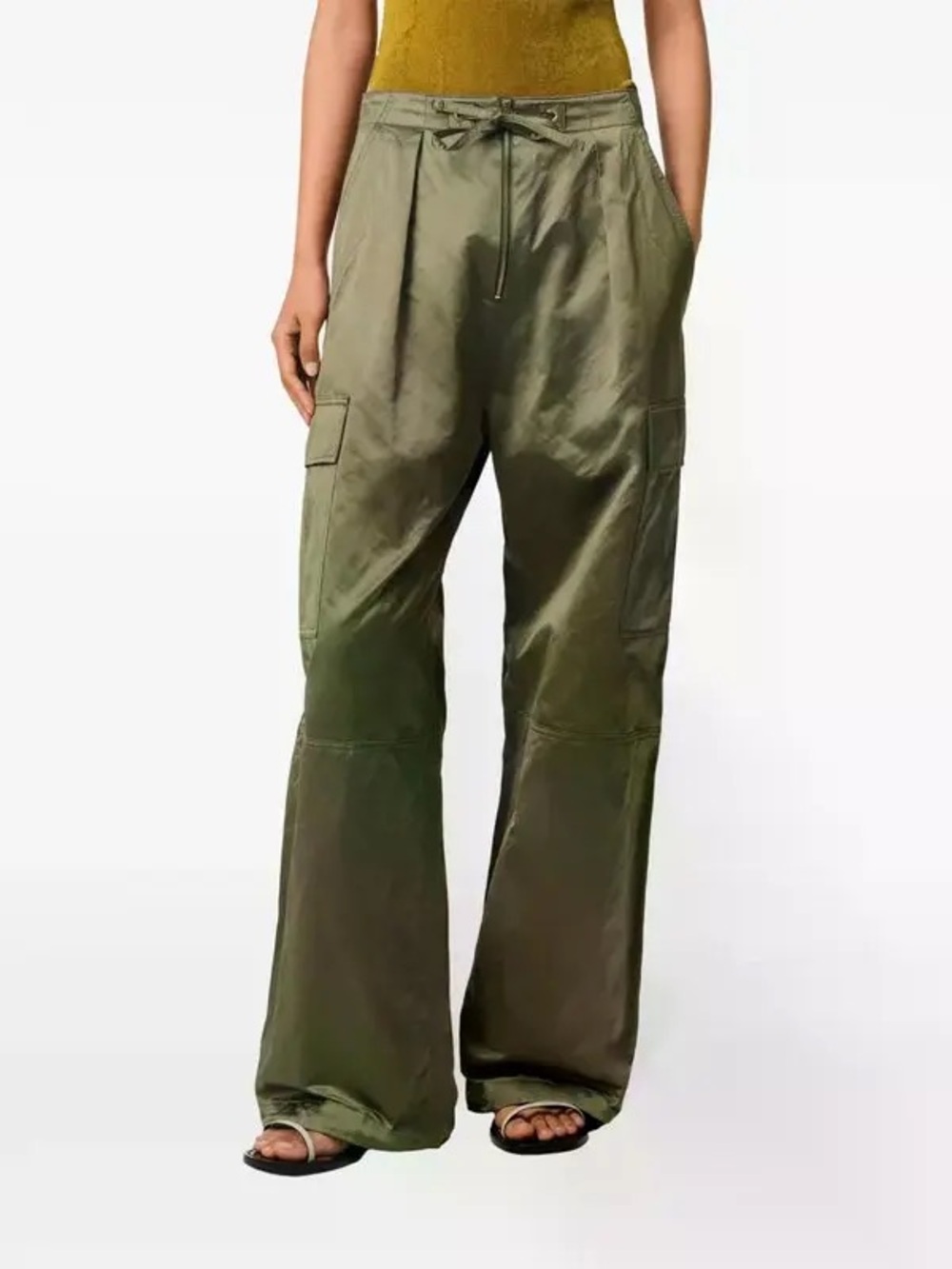 Sanctuary Olive Green Wide-Leg Cargo Pants